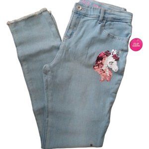 NWT! The Children's Place Super Skinny Sequin Glitter Unicorn Jeans Size…